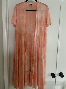 torrid Peach Tie-Dye Maxi Kimono